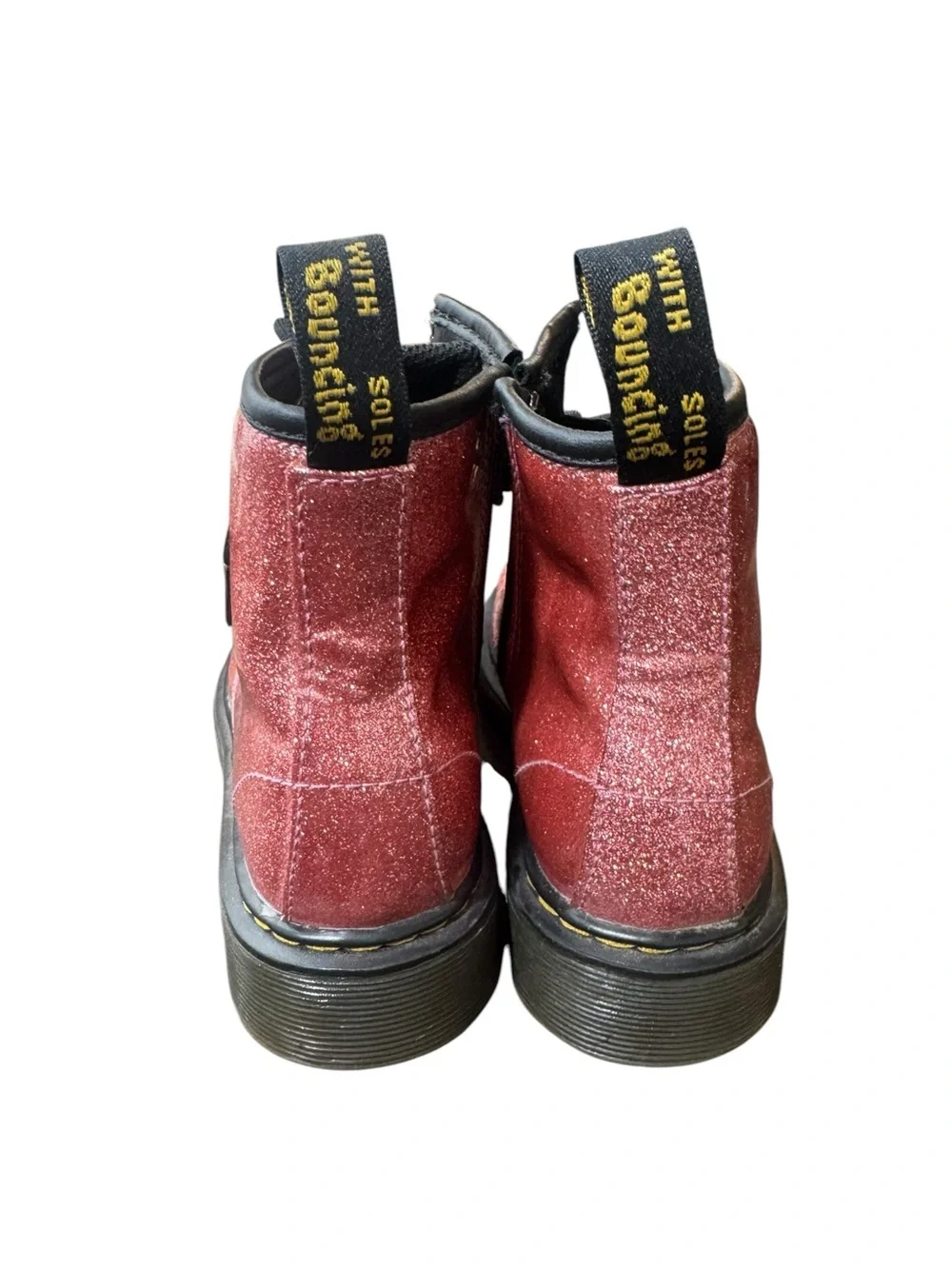 Dr. Martens Junior 1460 Glitter Patent Leather Boots, Size 3.5